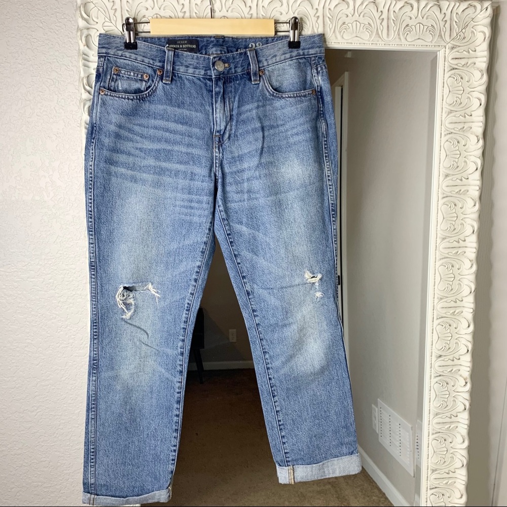 J. Crew Broken in Boyfriend Crop Jean Distressed